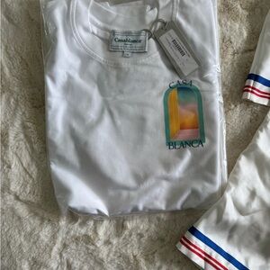 Casablanca White T-Shirt with Colorful Logo